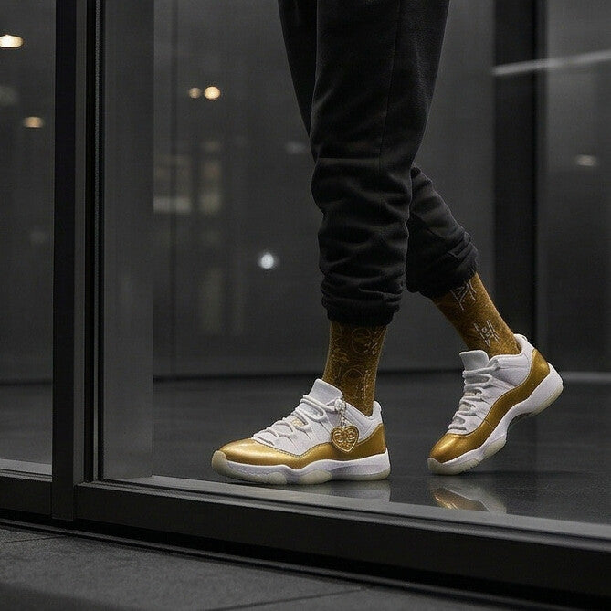 Air Jordan 11 Low Mothers Day 2026 Matching Crew Socks | Golden Basketball Streetwear