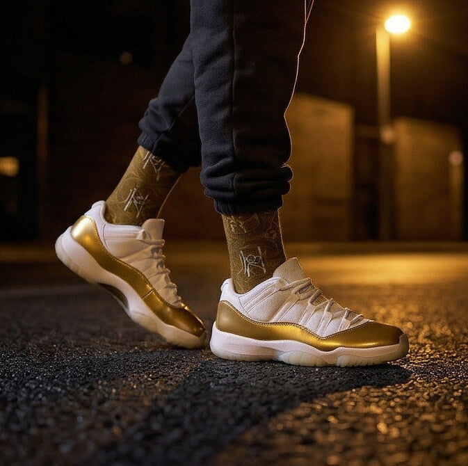 Air Jordan 11 Low Mothers Day 2026 Matching Crew Socks | Golden Basketball Streetwear