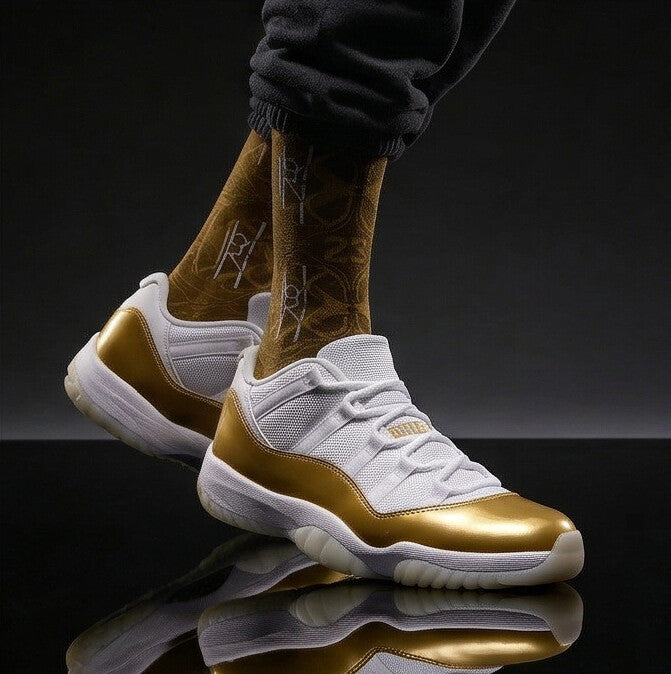 Air Jordan 11 Low Mothers Day 2026 Matching Crew Socks | Golden Basketball Streetwear
