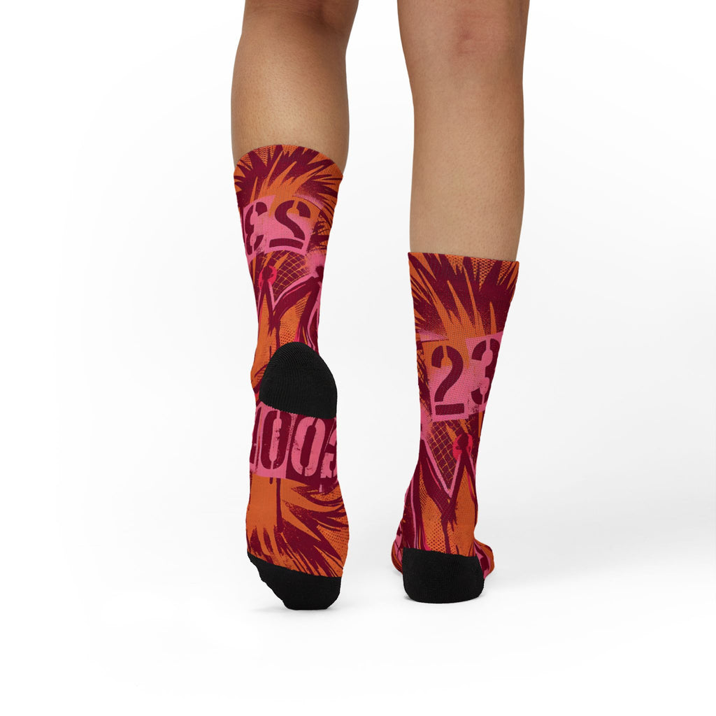 LeBron 23 Good Intentions Matching Crew Socks | LeBron Legacy Pink Orange Socks