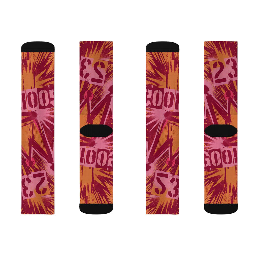 LeBron 23 Good Intentions Matching Crew Socks | LeBron Legacy Pink Orange Socks