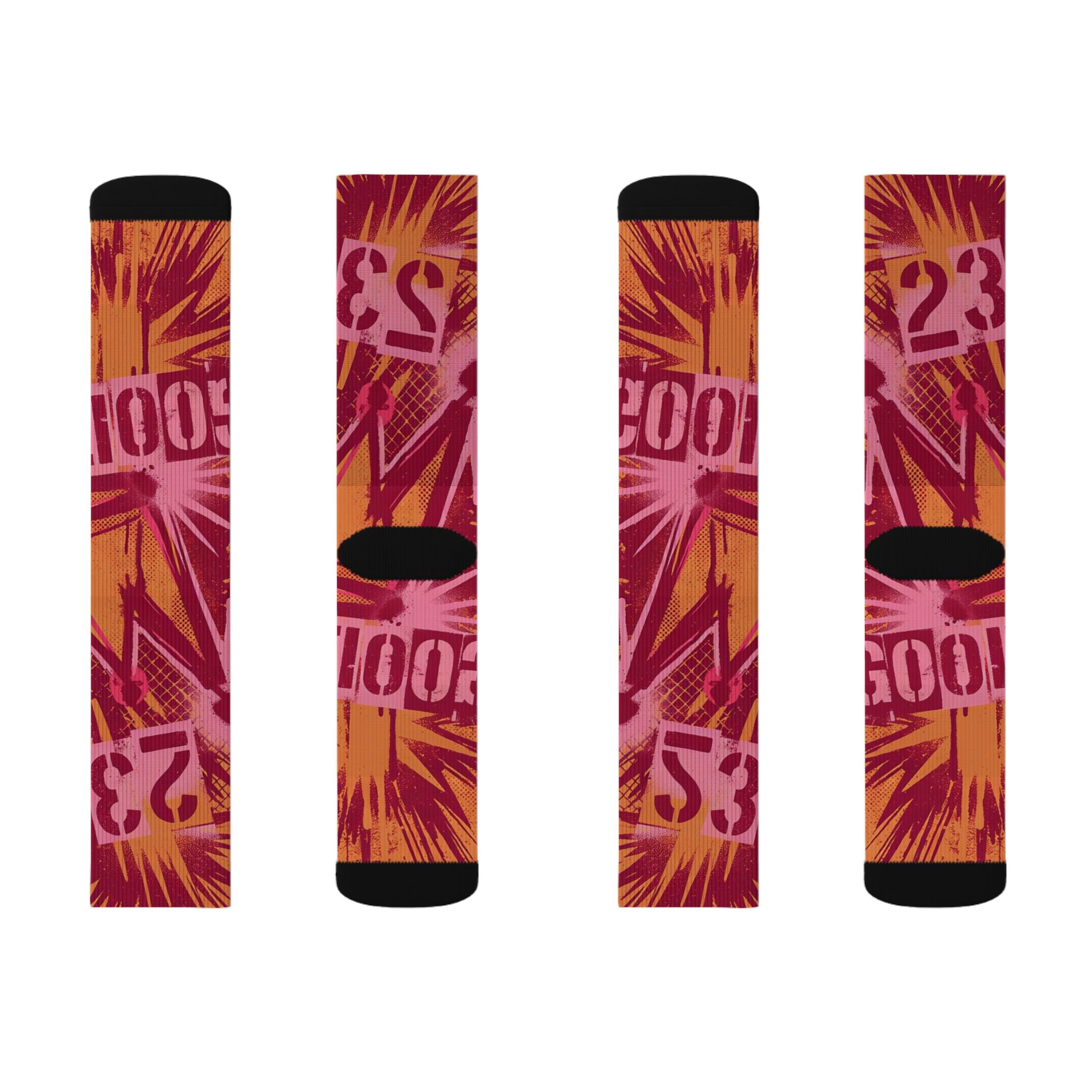 LeBron 23 Good Intentions Matching Crew Socks | LeBron Legacy Pink Orange Socks