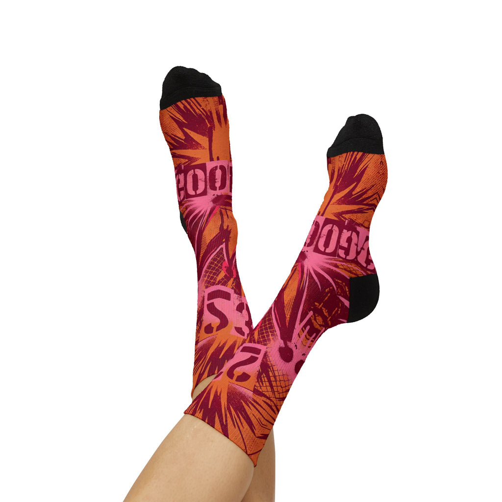 LeBron 23 Good Intentions Matching Crew Socks | LeBron Legacy Pink Orange Socks