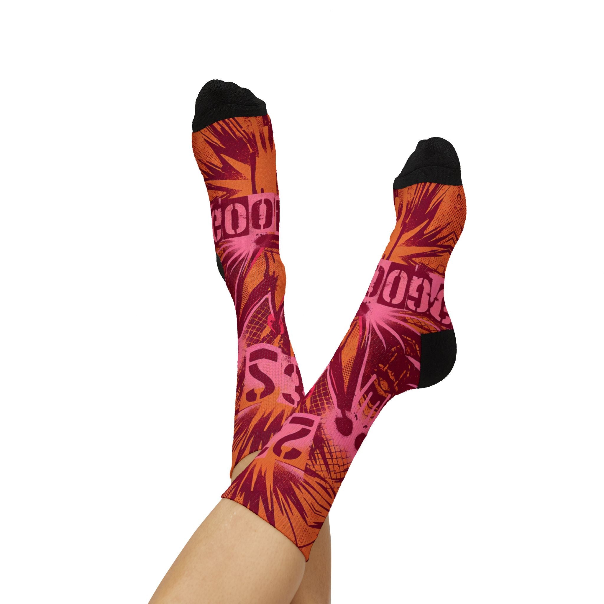 LeBron 23 Good Intentions Matching Crew Socks | LeBron Legacy Pink Orange Socks