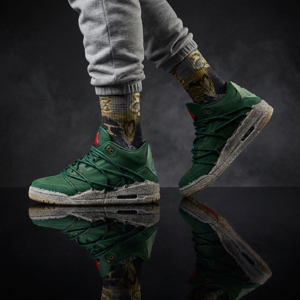 Teyana Taylor x Jordan 3 Concrete Rose Matching Crew Socks | Queens Urban Rose Streetwear