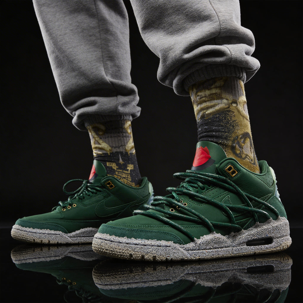 Teyana Taylor x Jordan 3 Concrete Rose Matching Crew Socks | Queens Urban Rose Streetwear