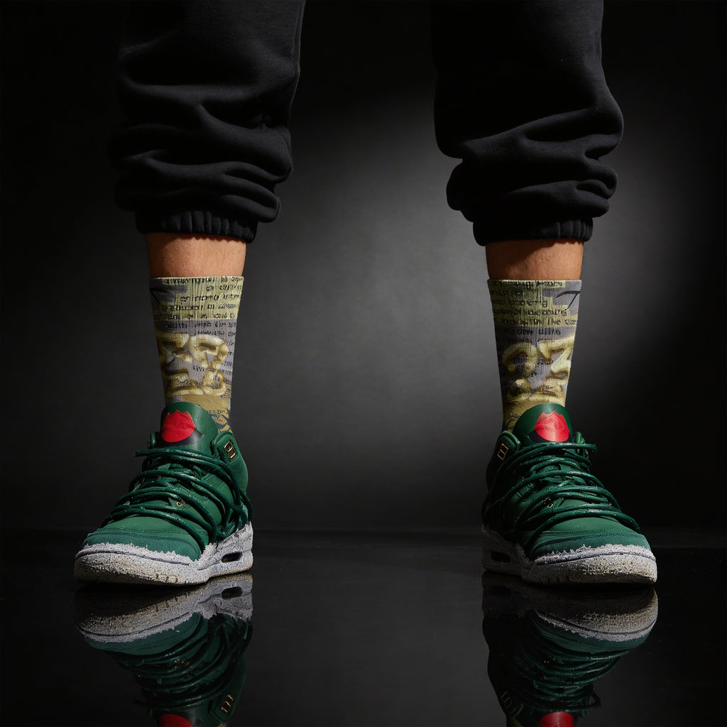 Teyana Taylor x Jordan 3 Concrete Rose Matching Crew Socks | Queens Urban Rose Streetwear