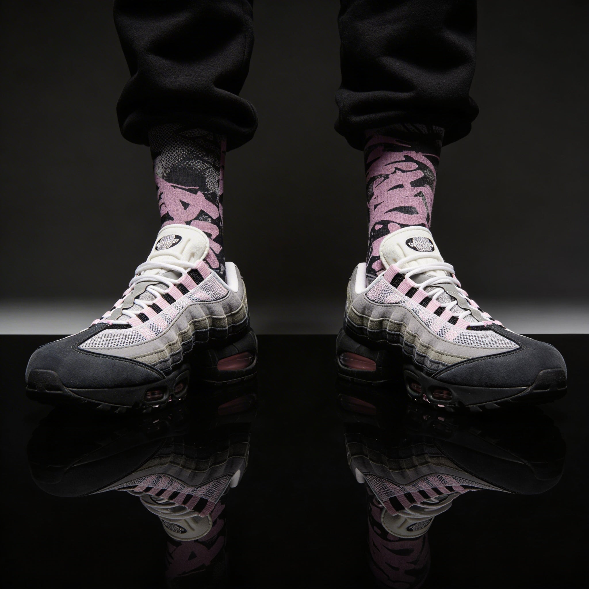 Air Max 95 Pink Foam Matching Crew Socks | Pink Foam Technical Streetwear Socks