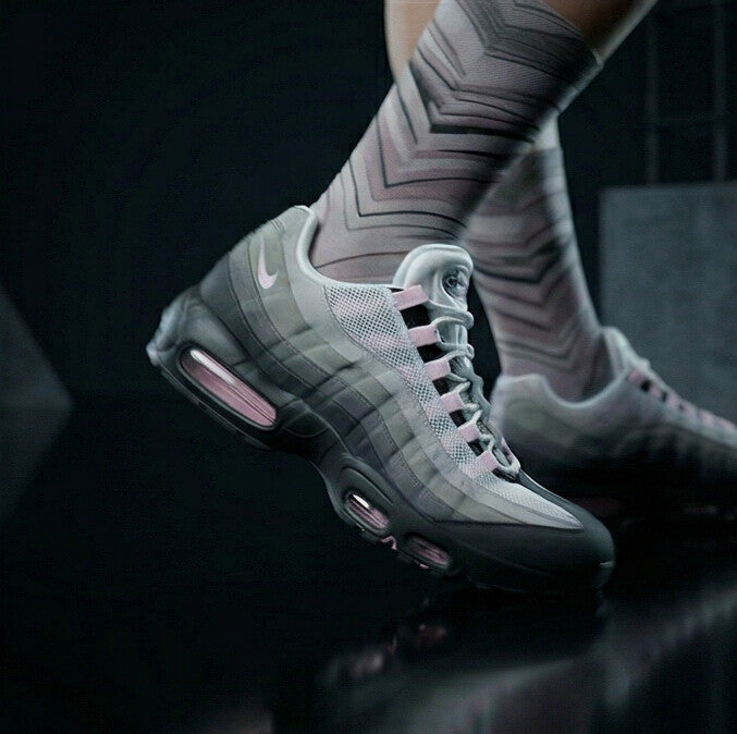 Air Max 95 OG Pink Foam Matching Crew Socks | Pink Foam Streetwear Wave Socks