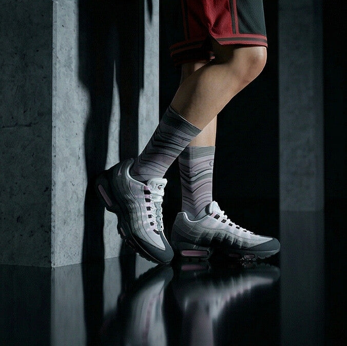 Air Max 95 OG Pink Foam Matching Crew Socks | Pink Foam Streetwear Wave Socks