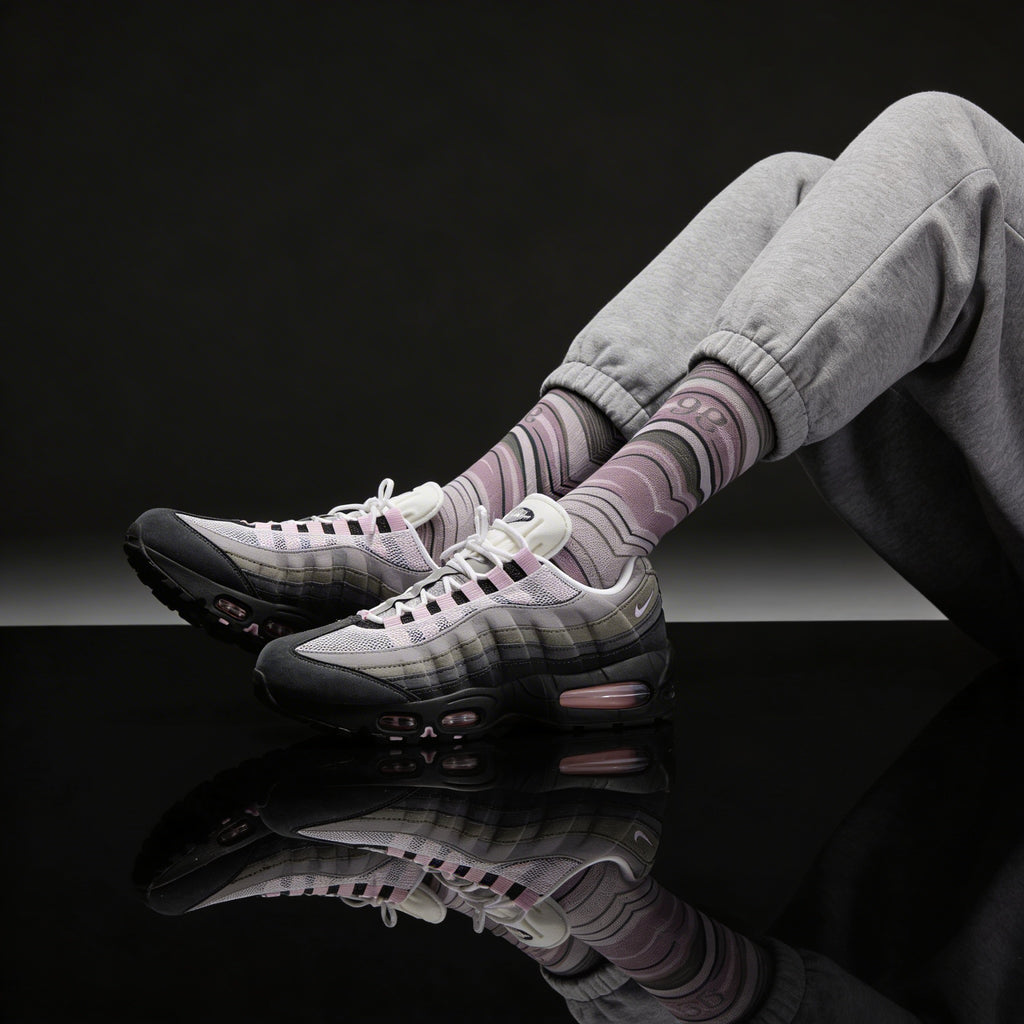 Air Max 95 OG Pink Foam Matching Crew Socks | Pink Foam Streetwear Wave Socks