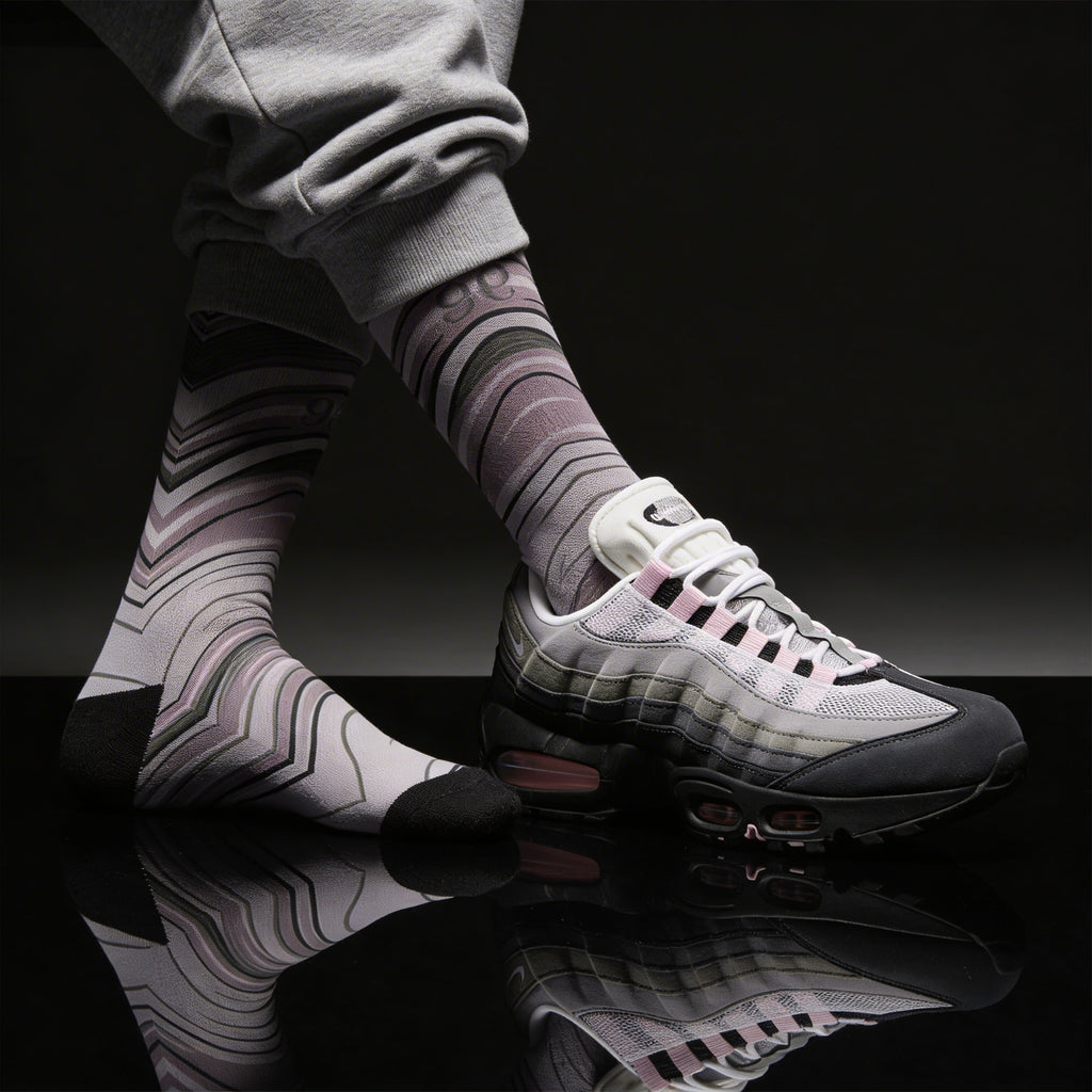 Air Max 95 OG Pink Foam Matching Crew Socks | Pink Foam Streetwear Wave Socks