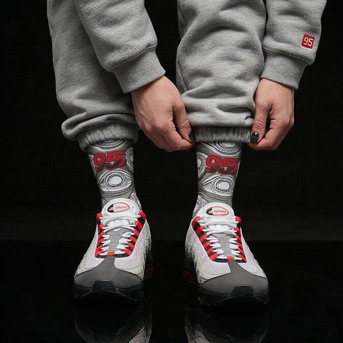 Air Max 95 Big Bubble Solar Red Matching Crew Socks | Explosive Streetwear