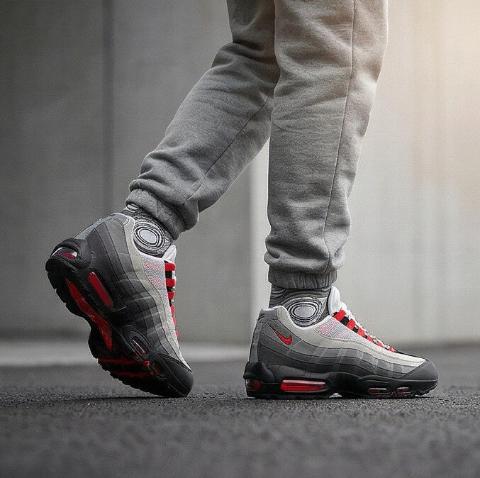 Air Max 95 Big Bubble Solar Red Matching Crew Socks | Explosive Streetwear