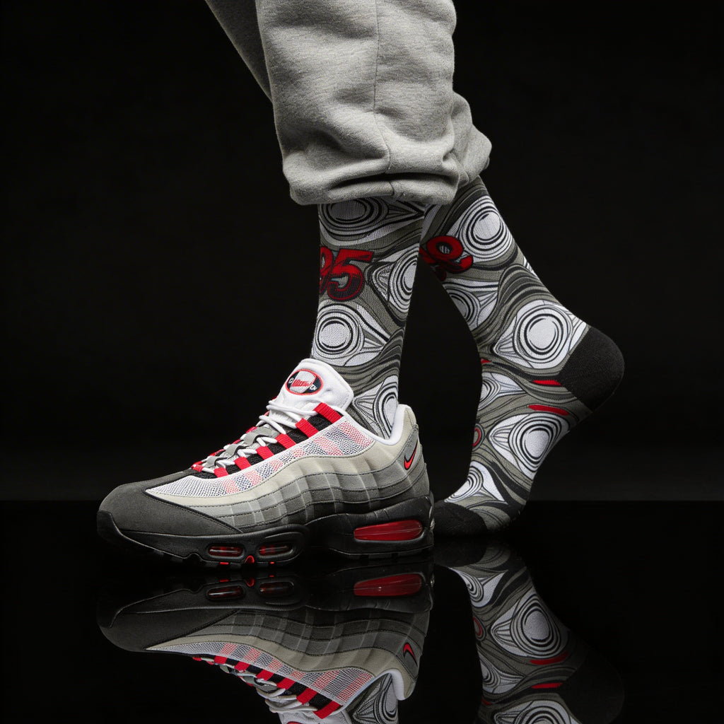 Air Max 95 Big Bubble Solar Red Matching Crew Socks | Explosive Streetwear