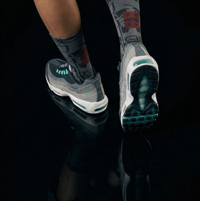 Nike Air Max 95 Greedy Matching Crew Socks | Chaotic Collector Streetwear Mashup