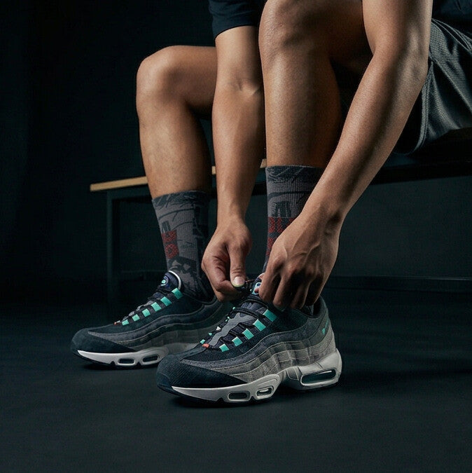 Nike Air Max 95 Greedy Matching Crew Socks | Chaotic Collector Streetwear Mashup