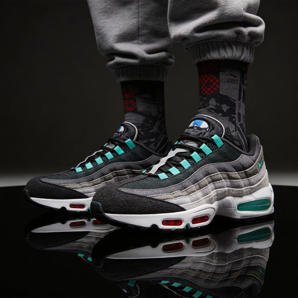 Nike Air Max 95 Greedy Matching Crew Socks | Chaotic Collector Streetwear Mashup