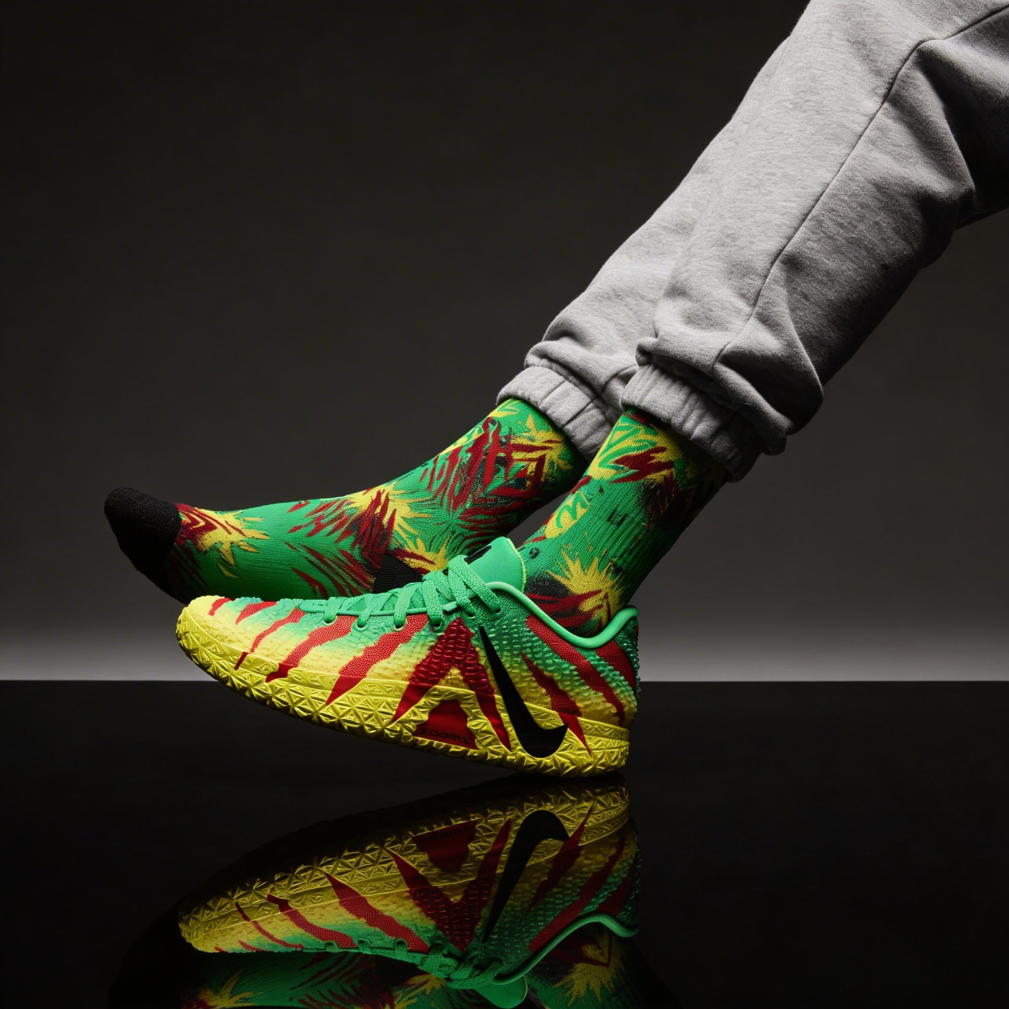 Jurassic Park x Ja 3 Explorer Matching Crew Socks | Prehistoric Basketball Streetwear