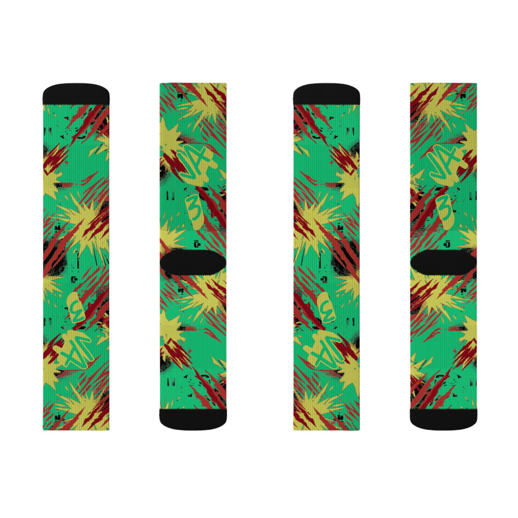 Jurassic Park x Ja 3 Explorer Matching Crew Socks | Prehistoric Basketball Streetwear