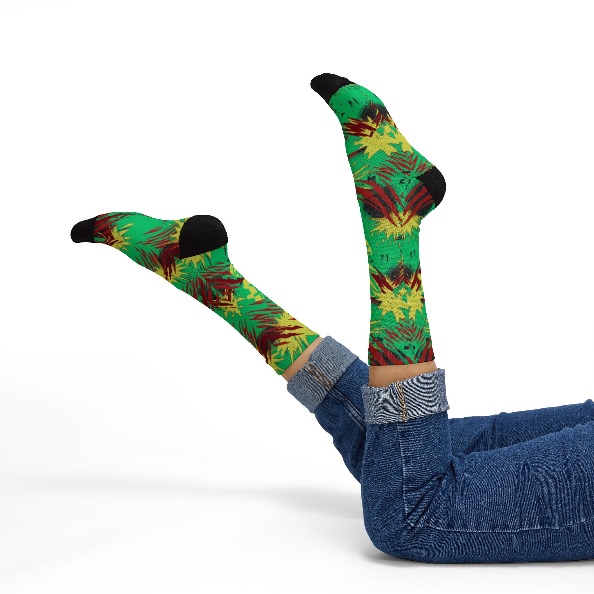 Jurassic Park x Ja 3 Explorer Matching Crew Socks | Prehistoric Basketball Streetwear
