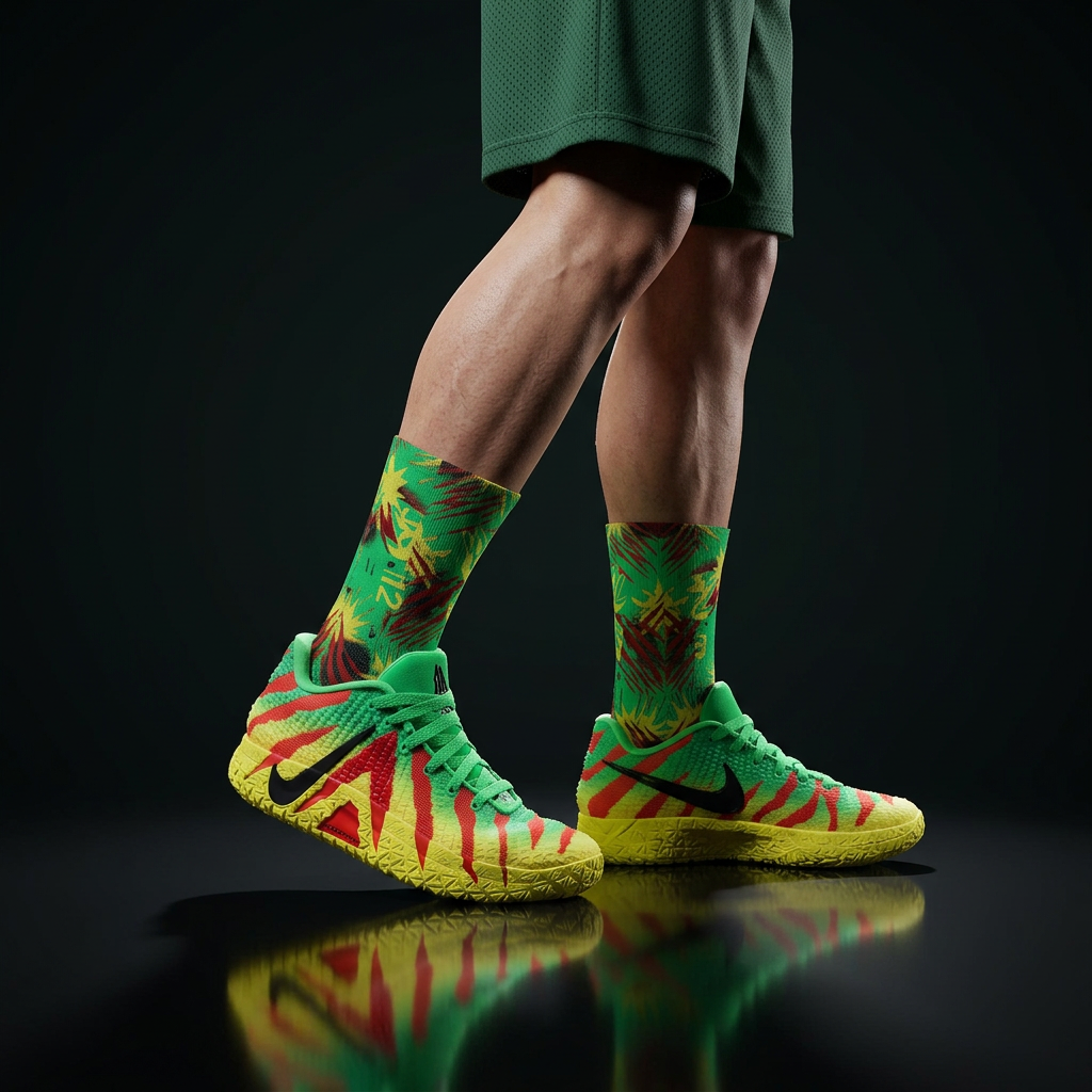 Jurassic Park x Ja 3 Explorer Matching Crew Socks | Prehistoric Basketball Streetwear