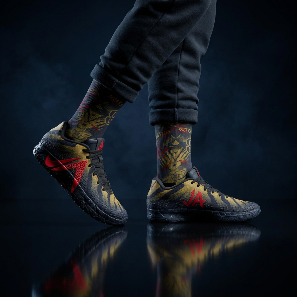 Jurassic Park x Nike Ja 3 Anthracite Matching Crew Socks | Prehistoric Predator Memphis Basketball Streetwear
