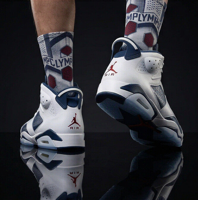 Jordan 6 Retro Olympic 2024 Matching Crew Socks | Dream Team Inspired Streetwear