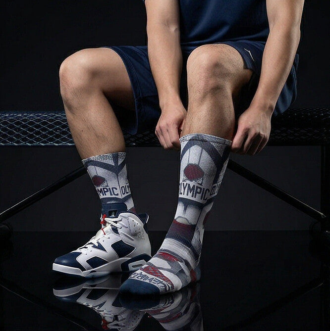Jordan 6 Retro Olympic 2024 Matching Crew Socks | Dream Team Inspired Streetwear