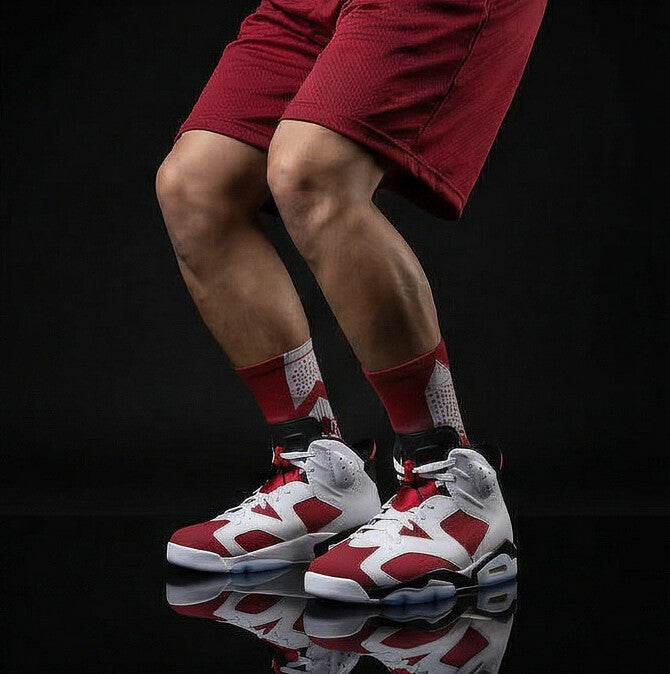 Jordan 6 Retro OG Carmine 2021 Matching Crew Socks | Championship Bulls Dynasty Streetwear