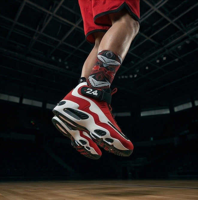 Nike Air Griffey Max 1 Cincinnati Reds matching Crew Socks | Baseball Heritage Streetwear