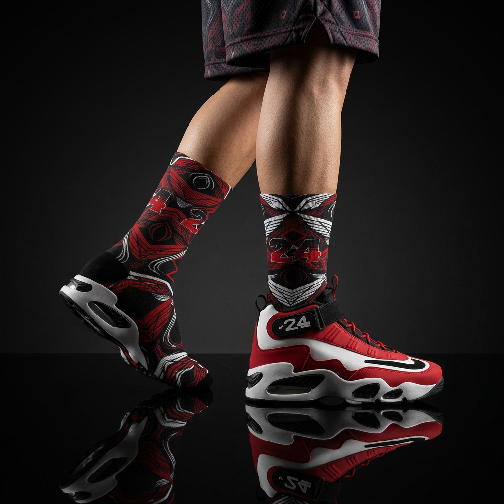 Nike Air Griffey Max 1 Cincinnati Reds matching Crew Socks | Baseball Heritage Streetwear