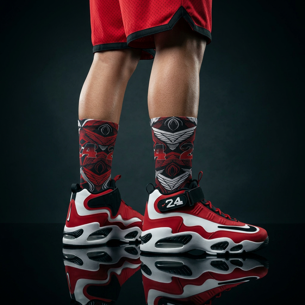 Nike Air Griffey Max 1 Cincinnati Reds matching Crew Socks | Baseball Heritage Streetwear
