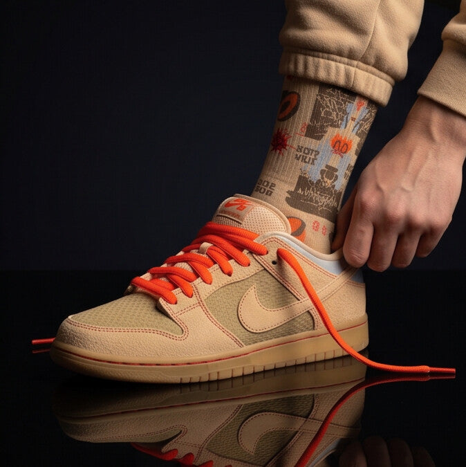 Nike SB Dunk Low Som Tum Canvas and Parachute Beige matching Crew Socks | Thai