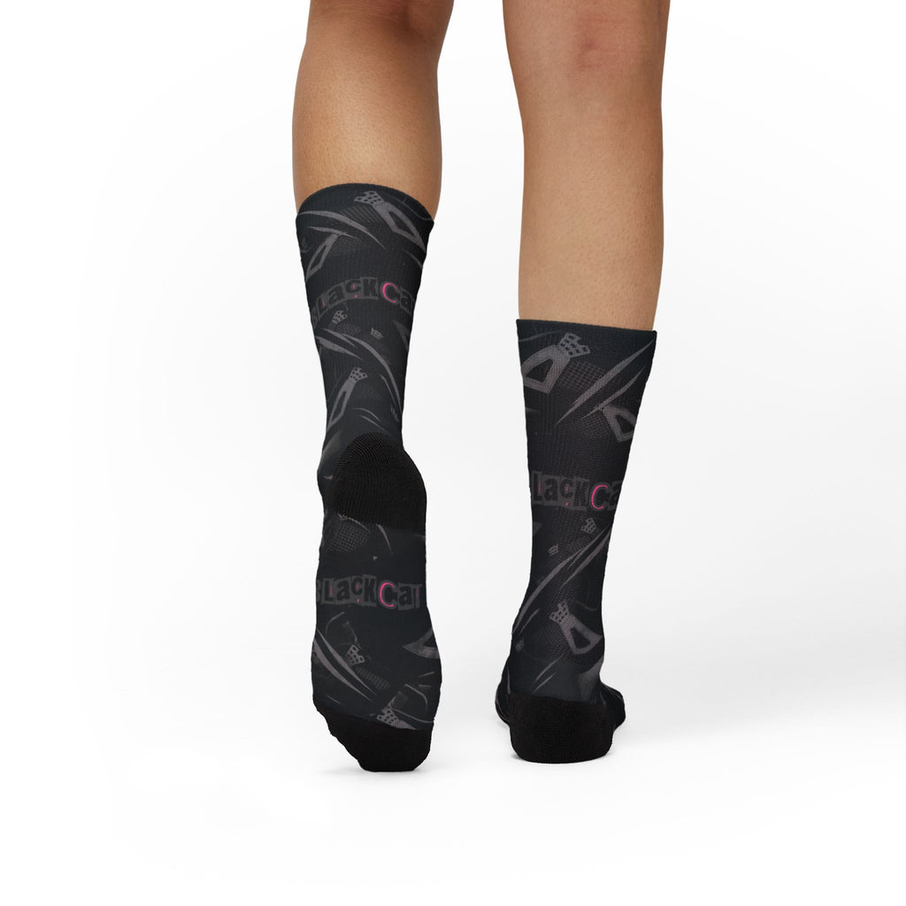 Jordan 4 Retro Black Cat matching Crew Socks | Wing Basketball Sneaker Streetwear