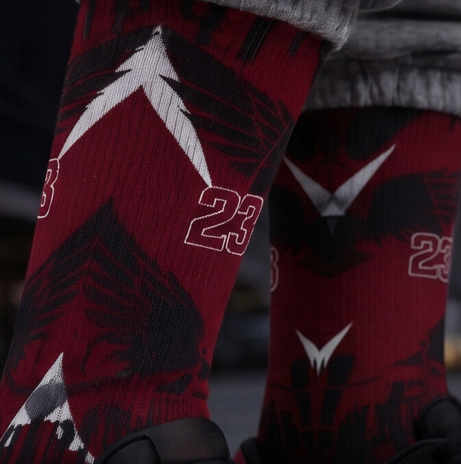 Jordan 1 Retro Low OG Banned 2026 matching Crew Socks | Crimson Red Basketball Streetwear