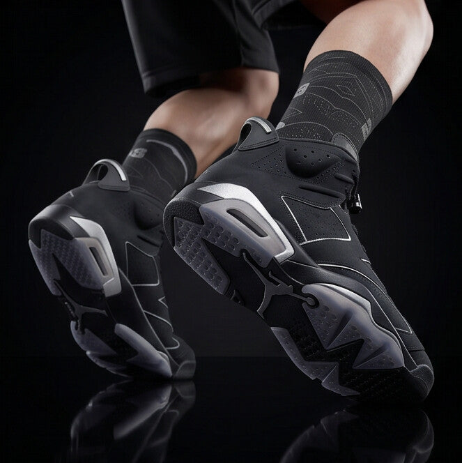 Jordan 6 Retro Cap and Gown matching Crew Socks | Black Graduation Achievement