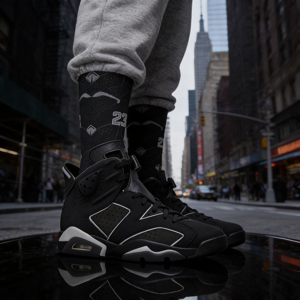 Jordan 6 Retro Cap and Gown matching Crew Socks | Black Graduation Achievement