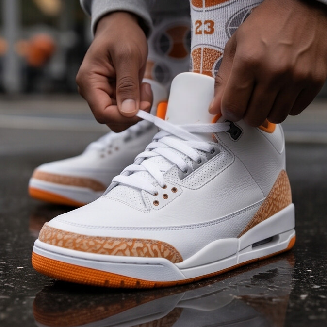 Wmns Jordan 3 Orange Citrus matching Crew Socks | Fresh Urban Basketball Streetwear