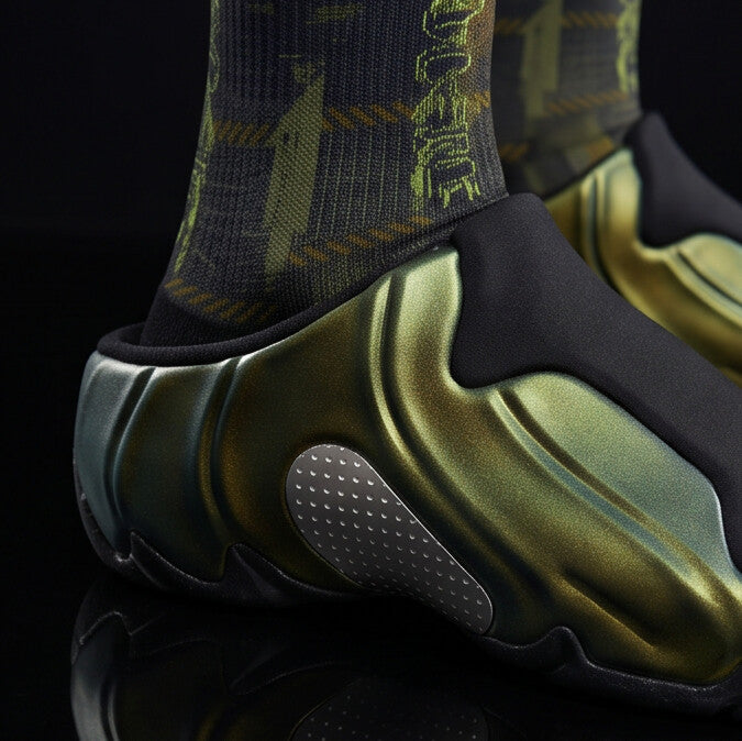 Clogposite Green Goblin matching Crew Socks | Villain Energy Basketball Sneaker Pattern Streetwear