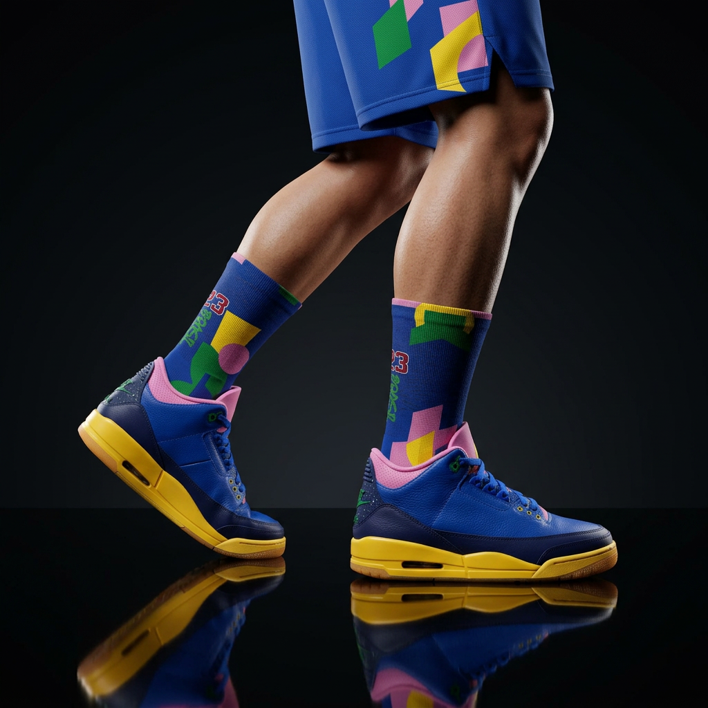 Matching Socks for Jordan 3 Retro Brazil Inspired Design