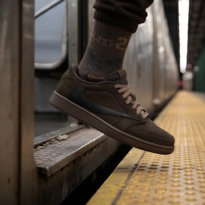 Matching Socks for Travis Scott x Jordan 1 Low OG Velvet Brown Inspired Design