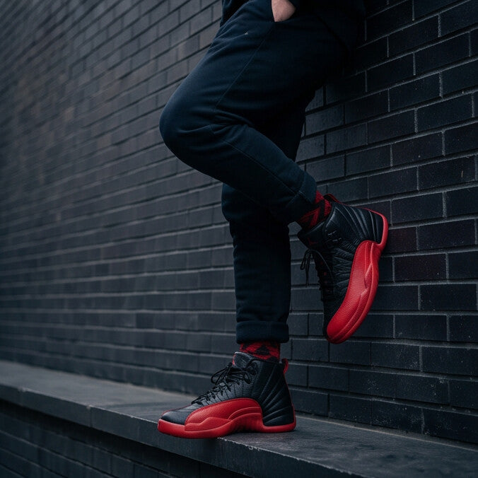 Matching Socks for Jordan 12 Retro Flu Game 2016 Inspired Design