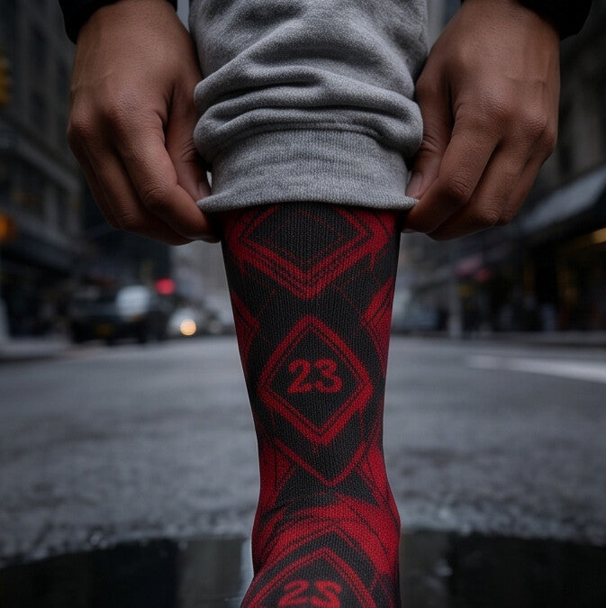 Matching Socks for Jordan 12 Retro Flu Game 2016 Inspired Design