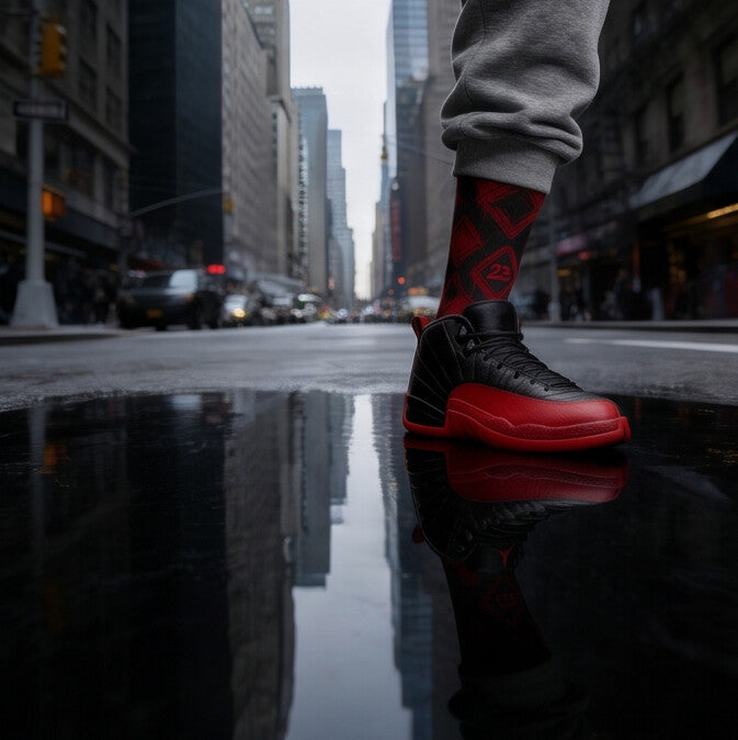 Matching Socks for Jordan 12 Retro Flu Game 2016 Inspired Design