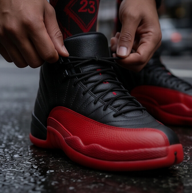 Matching Socks for Jordan 12 Retro Flu Game 2016 Inspired Design