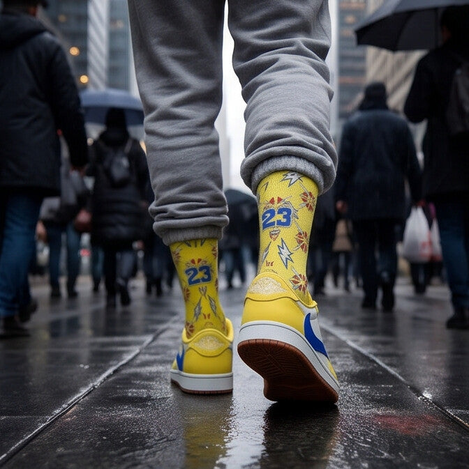 Matching Socks for Travis Scott x Wmns Jordan 1 Retro Low OG Canary Inspired Design