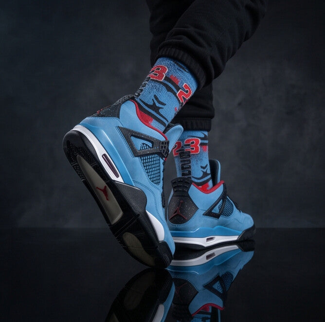 Matching Socks for Travis Scott x Jordan 4 Retro Cactus Jack Inspired Design