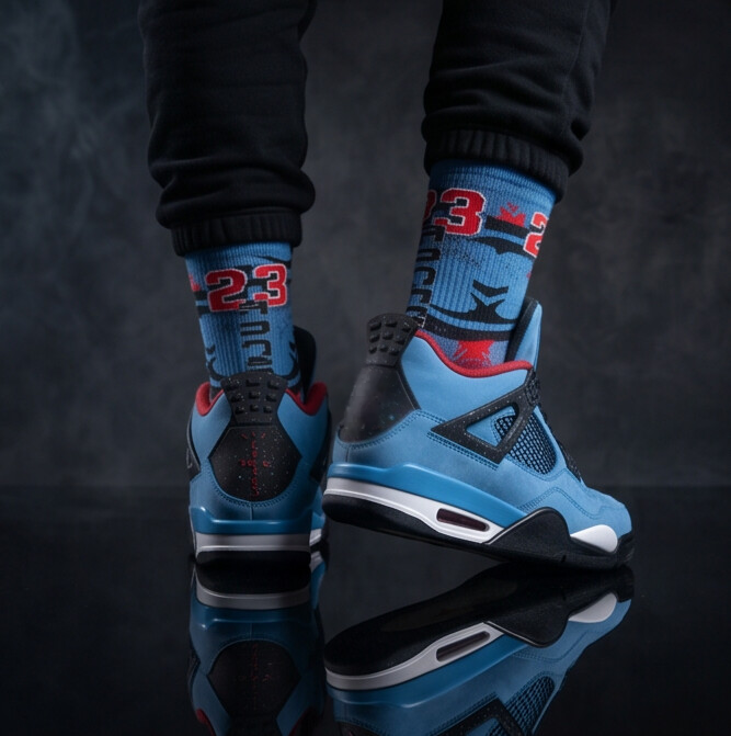 Matching Socks for Travis Scott x Jordan 4 Retro Cactus Jack Inspired Design