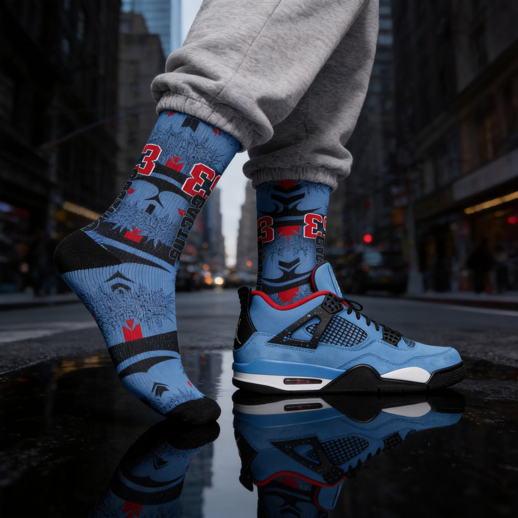 Matching Socks for Travis Scott x Jordan 4 Retro Cactus Jack Inspired Design